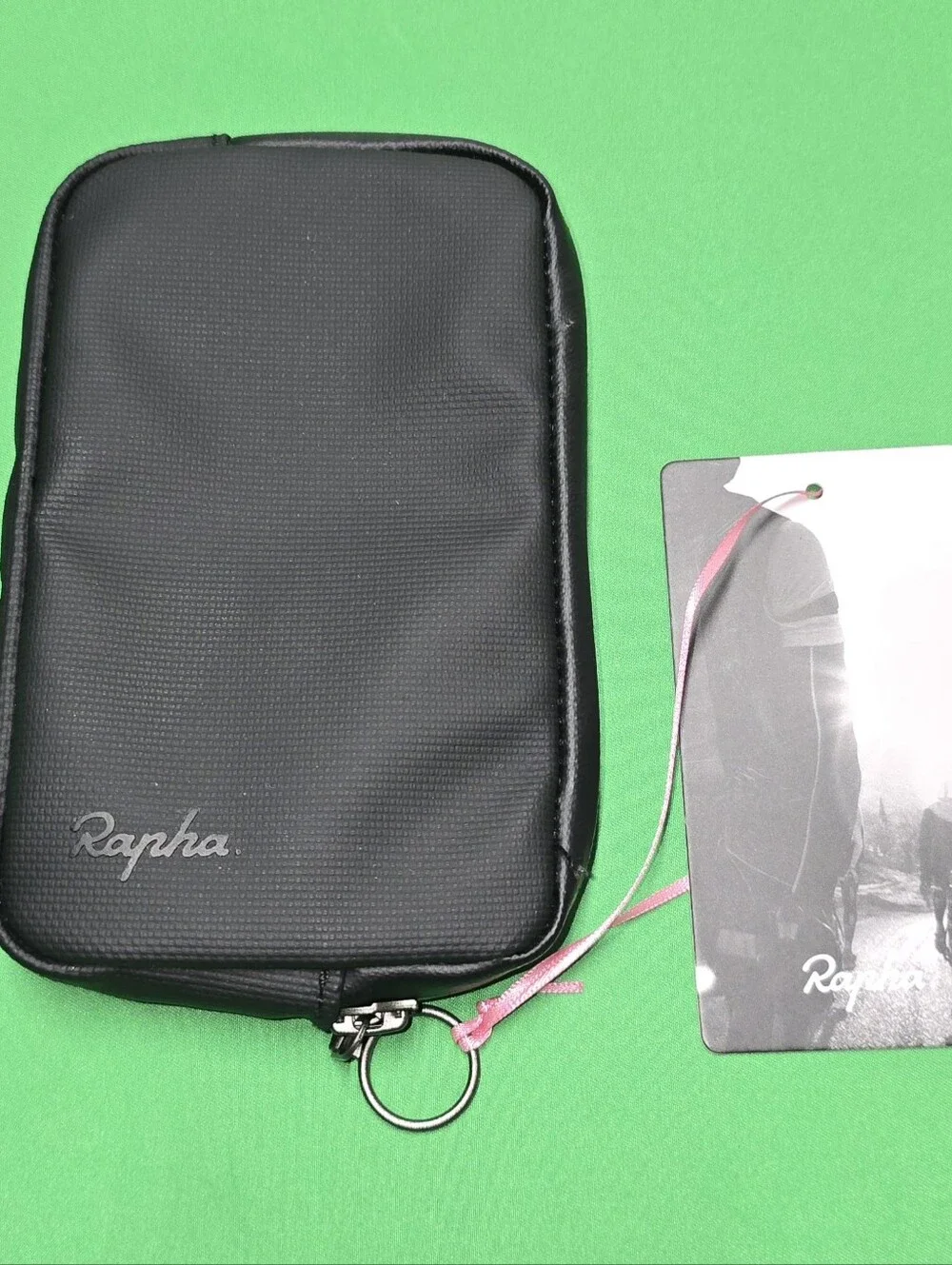 NWT Rapha Rainproof Essentials Case Black BON COURAGE! in Pink